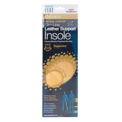 Slimline Leather Support Insole For Arch Support and Metatarsal Support