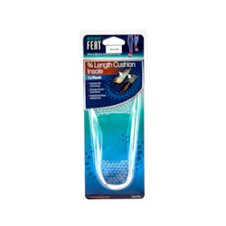 Gel 3/4 Length Cushion Insole Shock absorption to the Heel and Arch of the Foot