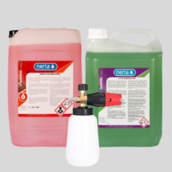 Motor vehicle washing or cleaning: Farmers/Contractors Wash & Wax Combo (for waterblaster)