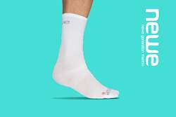 Clothing: newe 'Staple' merino cycling Sock - White & Grey