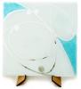 Gift: Medium square platter kawakawa white/aqua