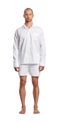 Clothing: NO 5 Pyjama Set | White Cotton