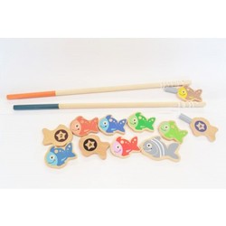 2-rod magnetic fishing game (166) wooden toys