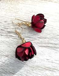 Jewellery manufacturing: Red Flower Bud half bloom