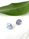 Leather Resin Studs Blue on White