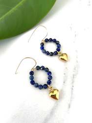 Jewellery manufacturing: Lapis Circle of Heart Dangles