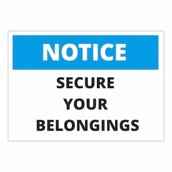 Frontpage: Notice Secure your belongings