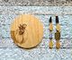 Wooden Cheese Board - Tahr + 4 piece knives