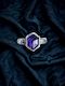 Amethyst hex ring - floral band