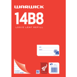 Warwick loose pages refill pad 14b8 A4 7mm ruled 50 pages