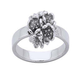 Jewellery: Flower Ball Ring Silver