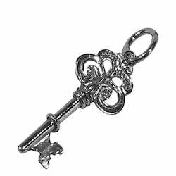 Jewellery: Silver Fancy Key Charm