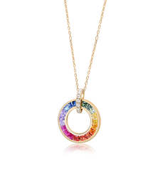 Jewellery: Sapphire & Diamond Circle Pendant