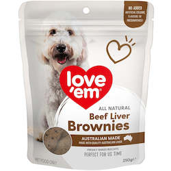 Pet: Love'em Beef Liver Brownies 250g x 5