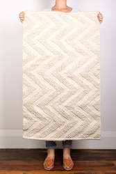 Frontpage: San Miguel de Allende Small White Zigzag Wool Rug