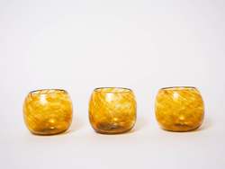 Glassware: Amber Handblown Round Wine Glass