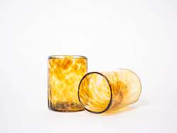 Glassware: Amber Handblown Glass Tumbler - Medium