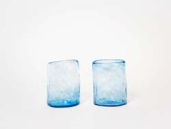 Glassware: Blue Handblown Glass Tumbler - Medium
