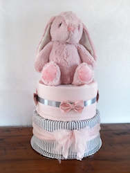 Baby wear: Diaper cake - Double - Pink Bunny