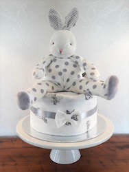 Baby wear: Diaper cake - Single - Grey Spotted Bunny