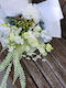Hand tied posy - White and green