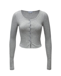 Clothing: COLONEL RIB HENLEY TOP HEATHER GREY