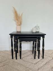 Artisan Furniture Collection: Black & Gold Nest of Tables
