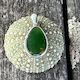 Small New Zealand greenstone and sterling silver drop pendant