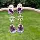 Faceted amethyst and peridot wild at heart earrings