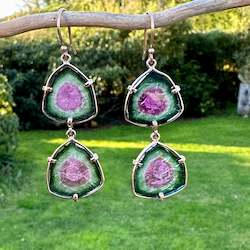 Jewellery: Watermelon Tourmaline wild at heart earrings