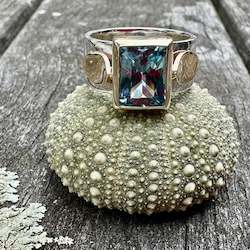 Jewellery: Sky blue topaz amore ring