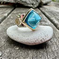 Jewellery: Swiss blue topaz Amore ring