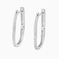 Jewellery: Althea Hoops Earrings in s925 with white gold plating