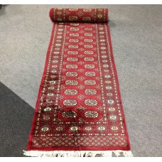 Genuine hand knotted bokhara runner red 0.79 x 6.71m