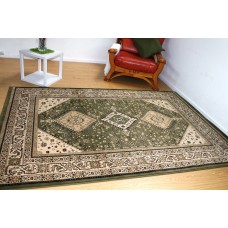 Soft &. Thick heavy duty kohinoor traditional design rug green 160x235cm