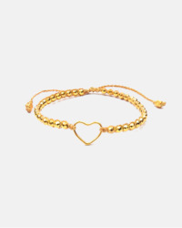 Gemstone Heart: Pyrite Bracelet Heart | Gold