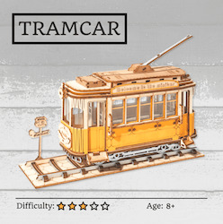 Hobby equipment and supply: Tramcar 3D Wooden Puzzle