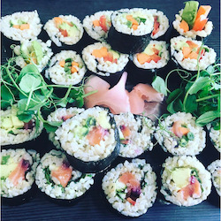 Finger Food Corporate Catering: An assortment of hand rolled sushi