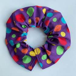Clown Cats: Cat Collar Cover - Cat Size - Purple multi dots