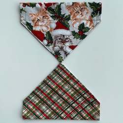 Clown Cats: Christmas Cat Bandana - over the collar style