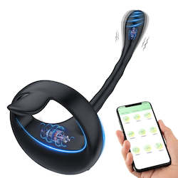 Adult shop: APP Bluetooth Prostate Vibrator Testicle Massage Anal Butt Plug Cock Ring