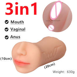Adult shop: 3 in 1 Sex Toy for Men 3D Realistic Artificial Vagina Pocket Pussy