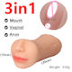 3 in 1 Sex Toy for Men 3D Realistic Artificial Vagina Pocket Pussy