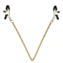 Adult shop: Gold Looking (not real gold) Nipple Clamps on Chain