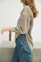 Fashion design: Shirt No. 25: (Khaki Silk Stripe)