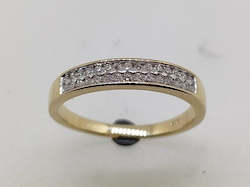 Jewellery: 9ct 2 Row Diamond Ring-0.22ct tdw 5R0012