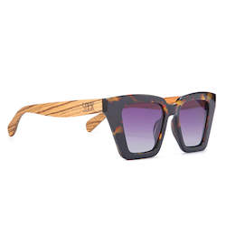 Wholesale Adult Sunglasses: ICON BLACK TOFFEE l Black Graduated Lens l Walnut Arms (NO GST) RRP $85.99