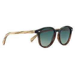 Wholesale Adult Sunglasses: TAINE BLACK TORT l Graduated Khaki Lens l Walnut Arms (NO GST) RRP   $85.99