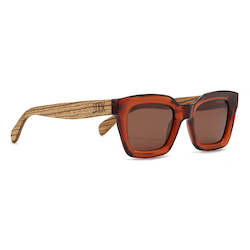 Wholesale Adult Sunglasses: ** NEW** ZAHRA AUBURN l Brown Graduated Lens l Walnut Arms ( no GST) RRP $85.99
