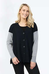 Clothing: Two Colour Relaxed Cardigan